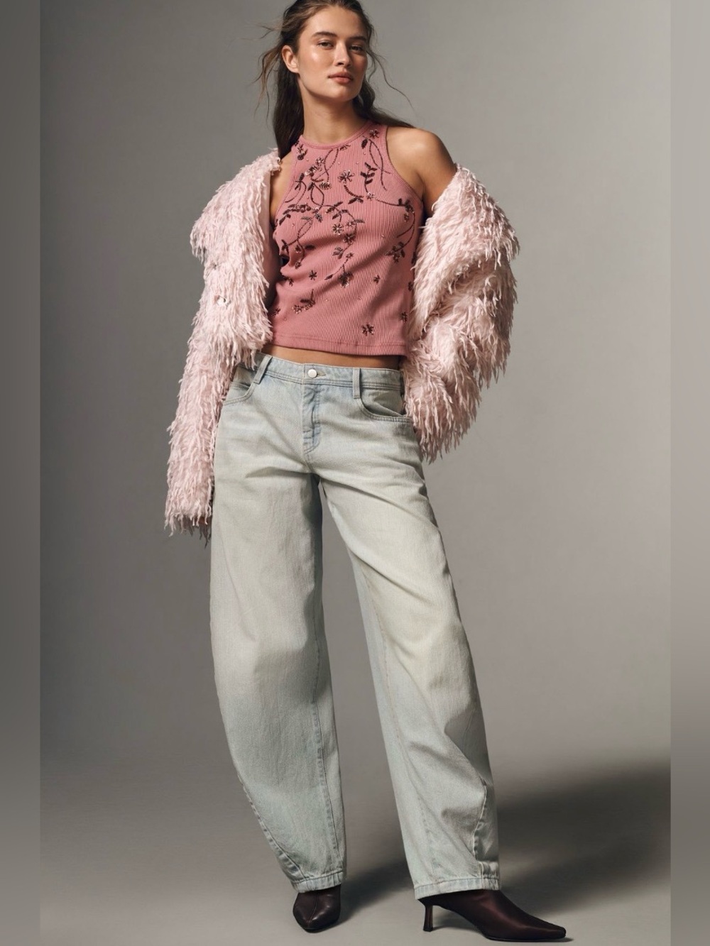 Pilcro High Rise Balloon Jeans Light Denim
